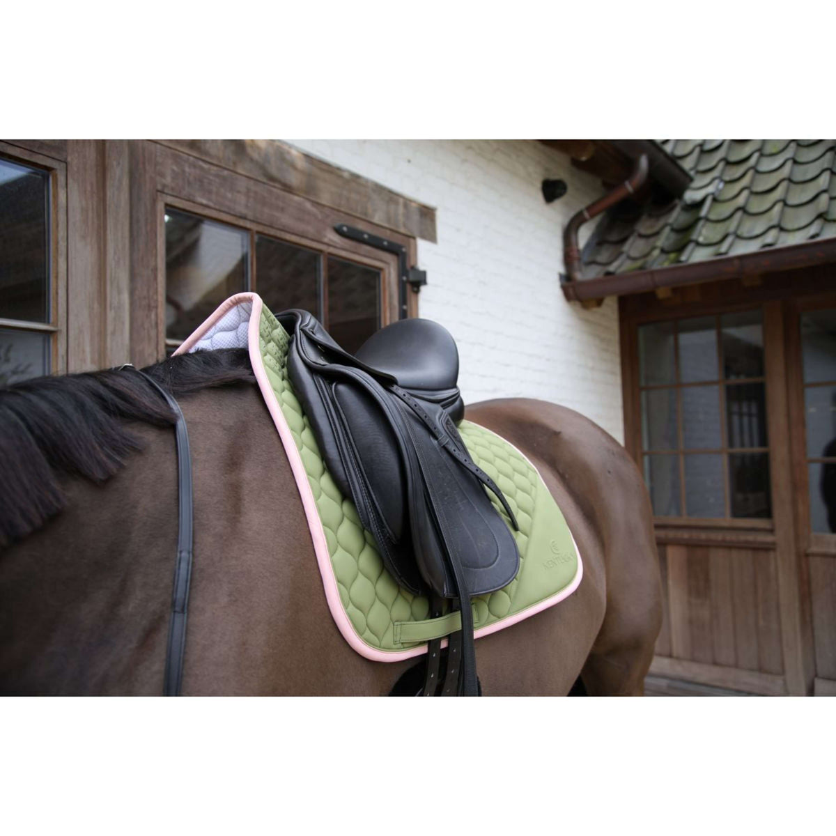 Kentucky Horsewear Sottosella Softshell Onion Quilt Dressage Cachi/Rosa antico