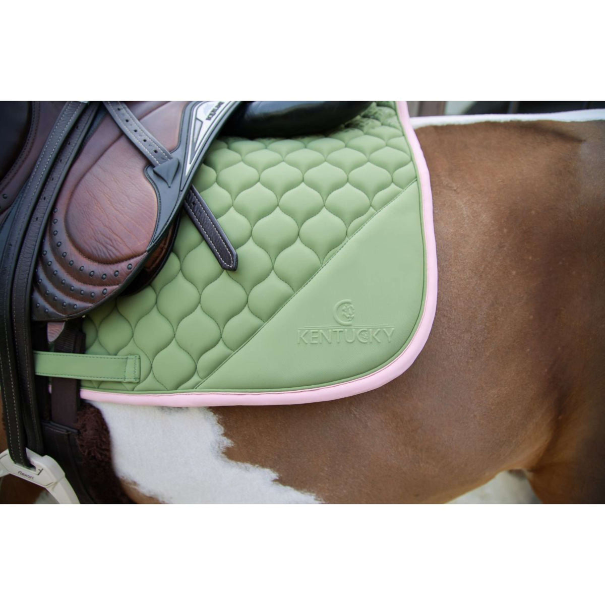 Kentucky Horsewear Sottosella Softshell Onion Quilt saltando Cachi/Rosa antico