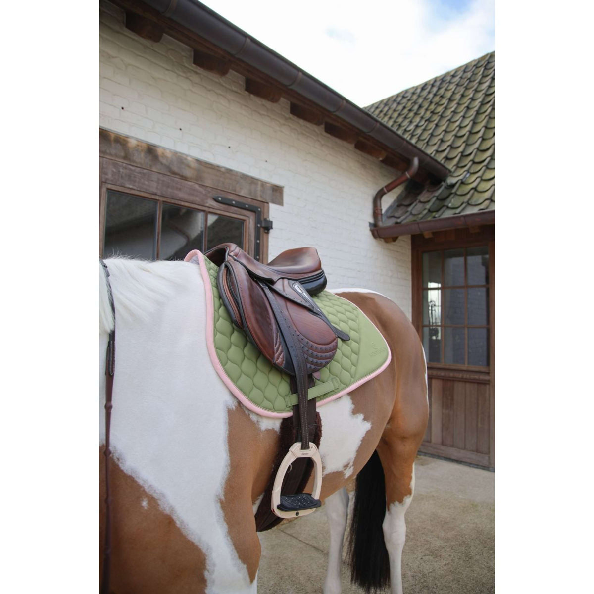 Kentucky Horsewear Sottosella Softshell Onion Quilt saltando Cachi/Rosa antico