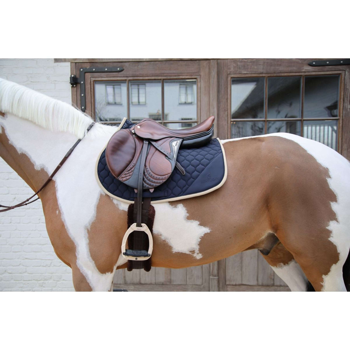 Kentucky Horsewear Sottosella Softshell Onion Quilt saltando Blu marino/beige