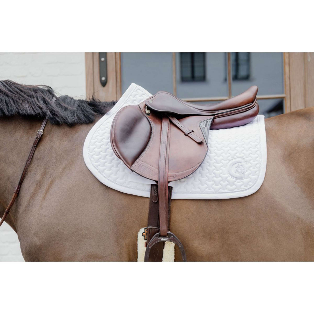 Kentucky Horsewear Sottosella Plaited Logo Springen Bianco