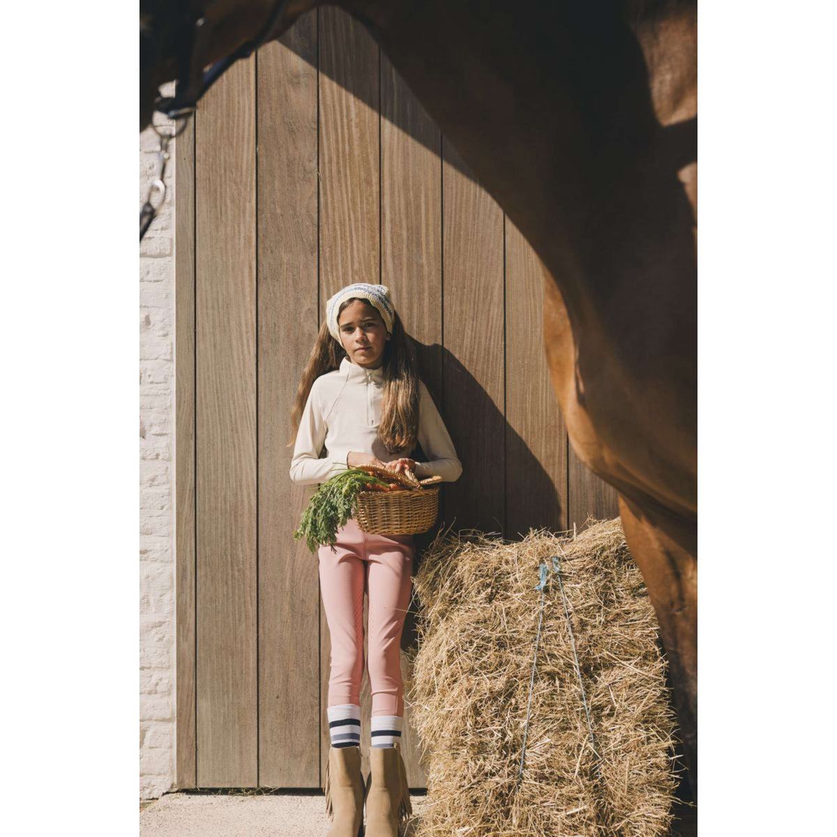 Kentucky Leggings da Equitazione Miami Knee Grip Girls Old Rose