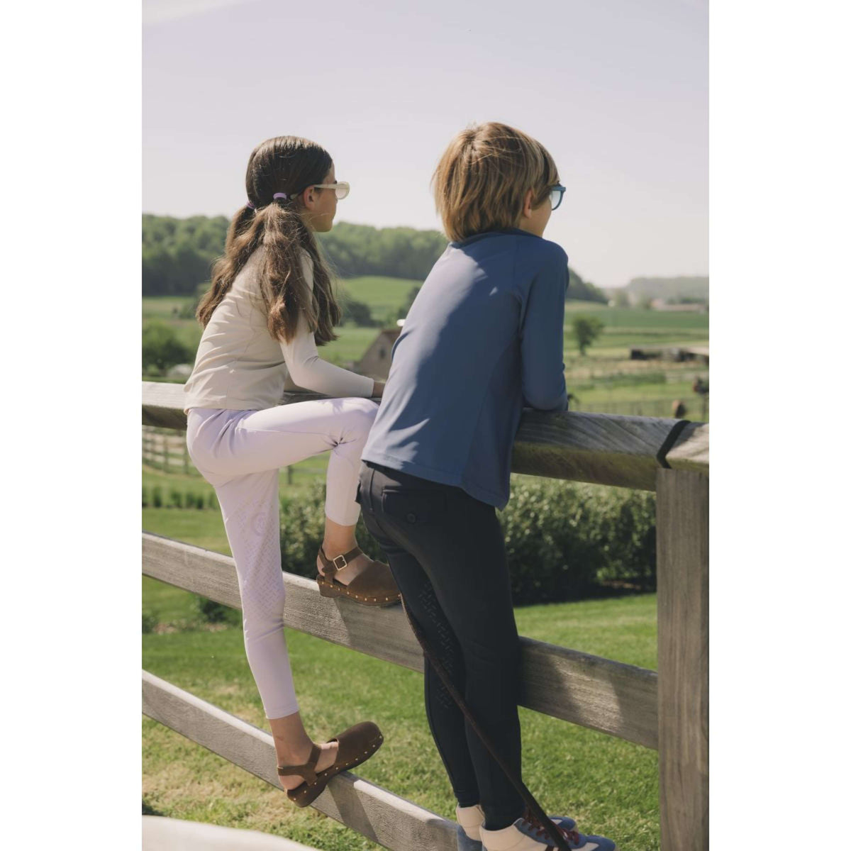 Kentucky Leggings da Equitazione Miami Knee Grip Girls Viola chiaro