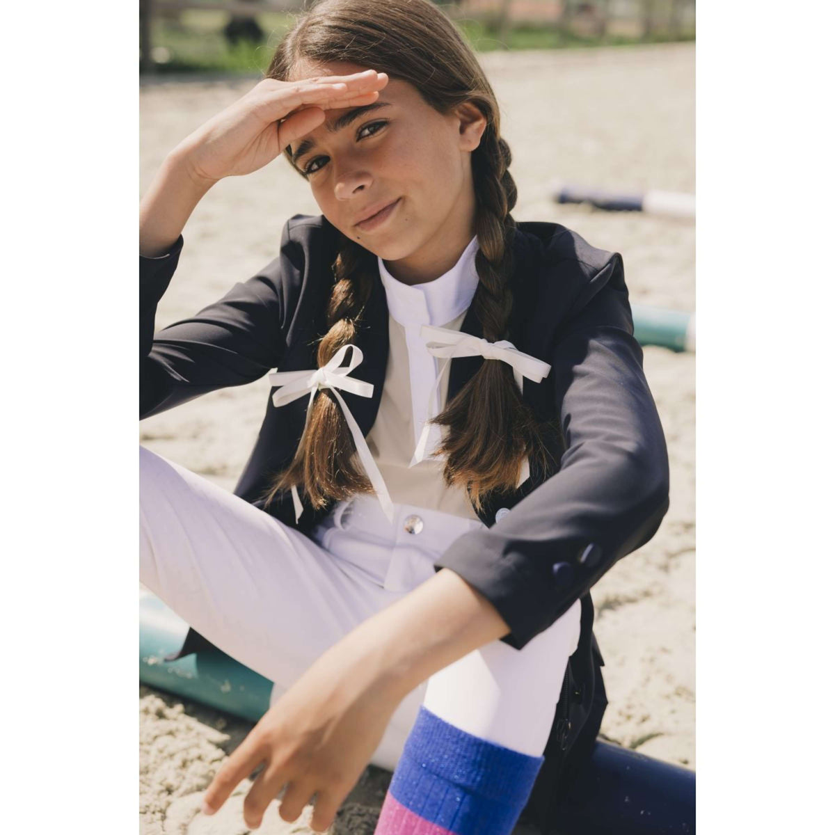 Kentucky Pantaloni da Equitazione Miami City Knee Grip Girls Bianco