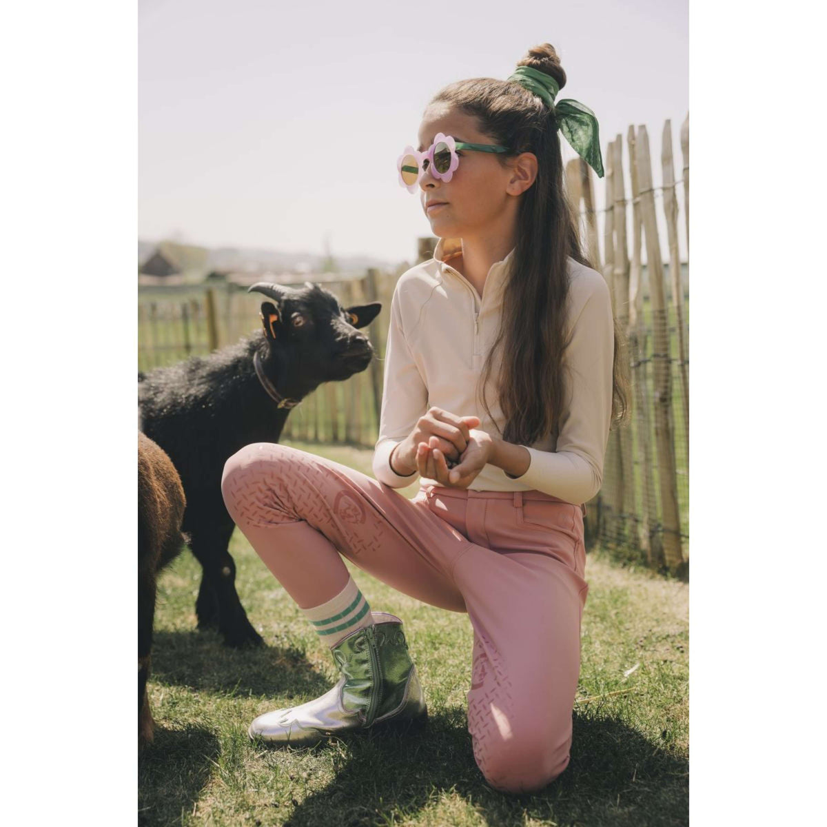 Kentucky Pantaloni da Equitazione Miami City Knee Grip Girls Old Rose