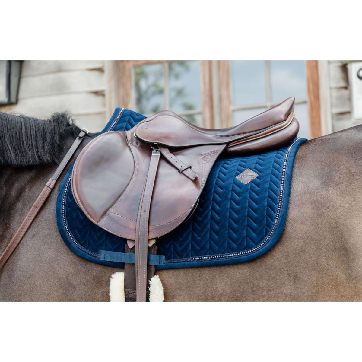 Kentucky Horsewear Sottosella Velvet Pearls Springen Navy