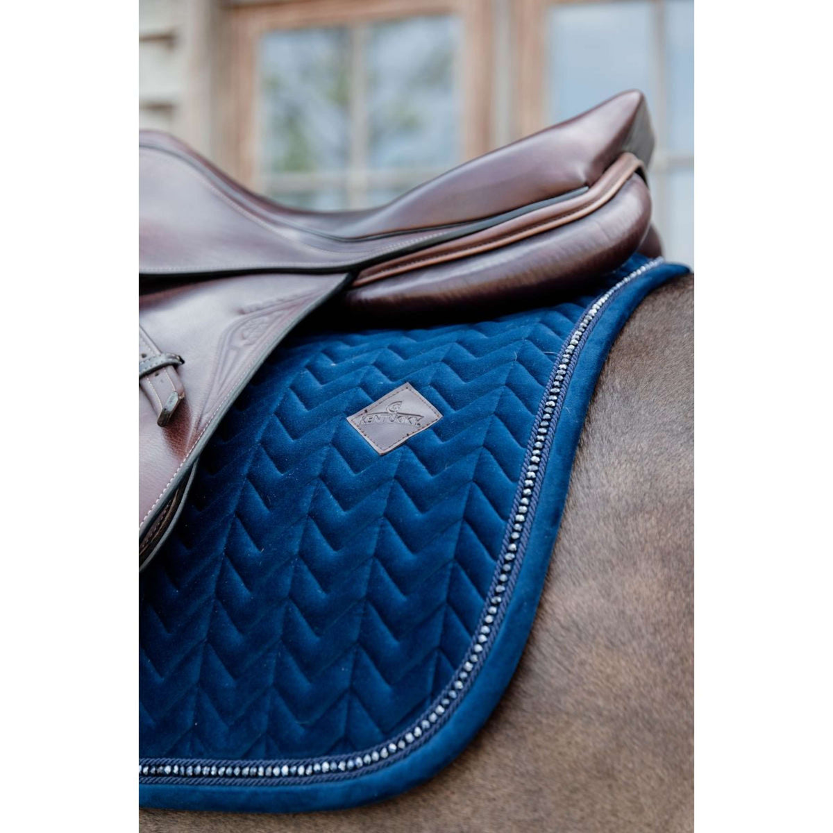 Kentucky Horsewear Sottosella Velvet Pearls Springen Navy