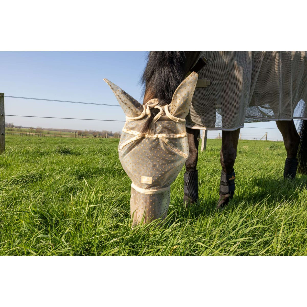 Kentucky Maschera per Mosche Heart con Orecchie e Naso Beige