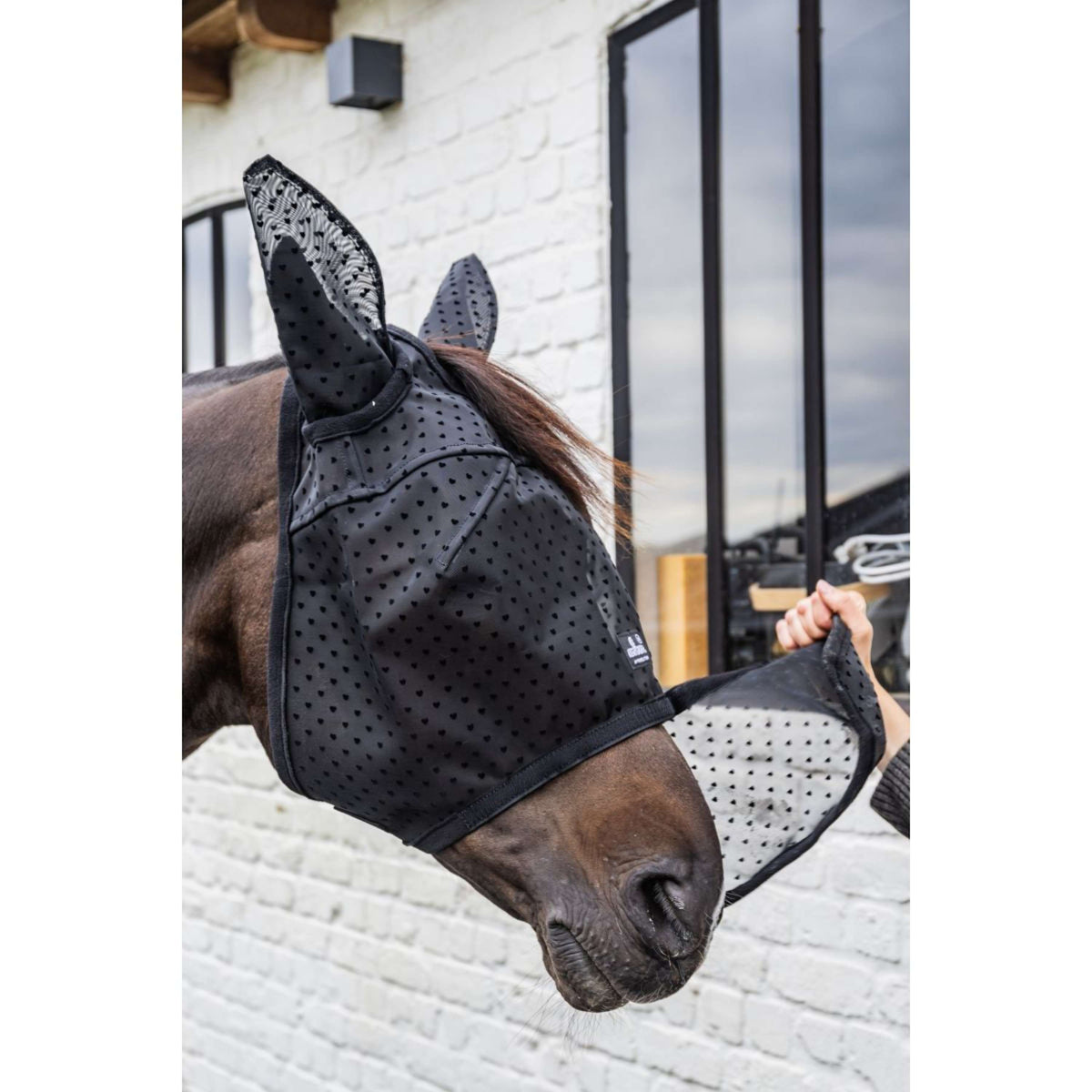 Kentucky Maschera per Mosche Heart con Orecchie e Naso Nero