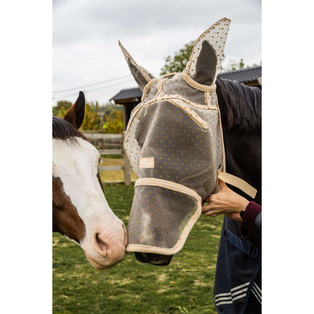 Kentucky Maschera per Mosche Heart con Orecchie e Naso Beige