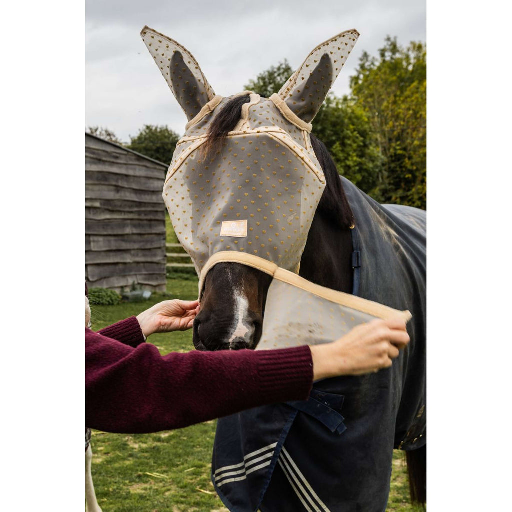 Kentucky Maschera per Mosche Heart con Orecchie e Naso Beige