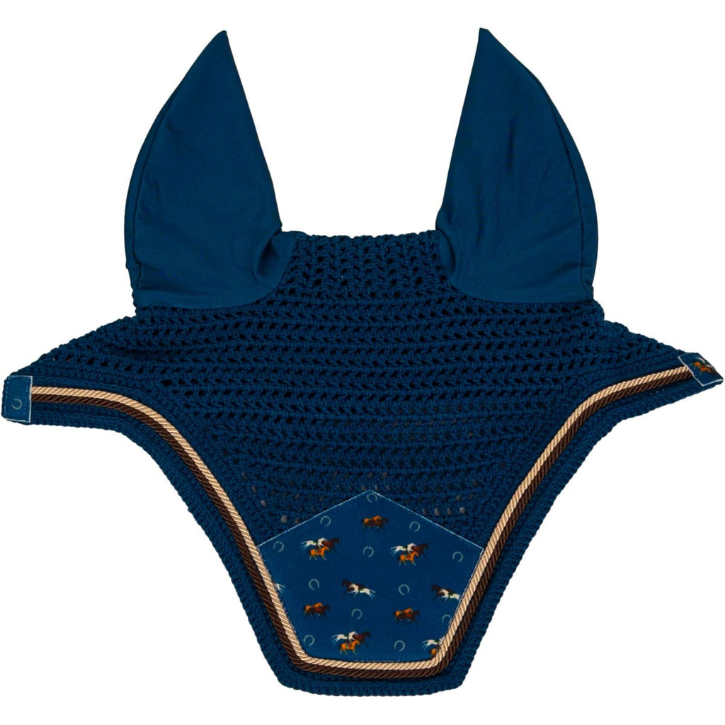 Kentucky Cuffietta Wellington Velvet Horse Printing Navy