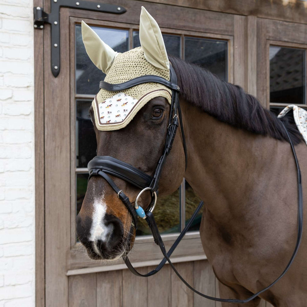 Kentucky Cuffietta Wellington Velvet Horse Printing Beige
