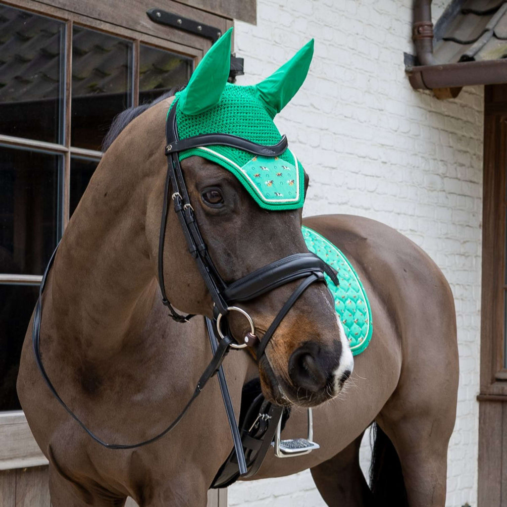 Kentucky Cuffietta Wellington Velvet Horse Printing Verde