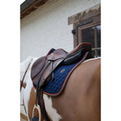 Kentucky Horsewear Sottosella Onion Quilt Leather Neon saltando Navy