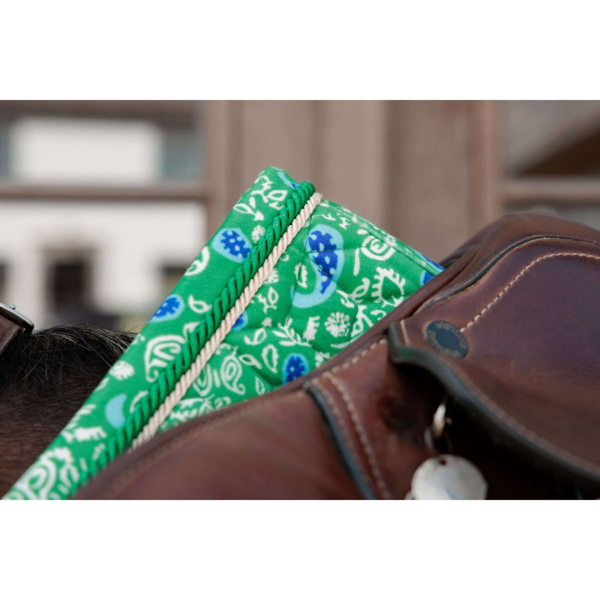 Kentucky Sottosella Velvet Paisley Garden Dressage Verde/Blu marino