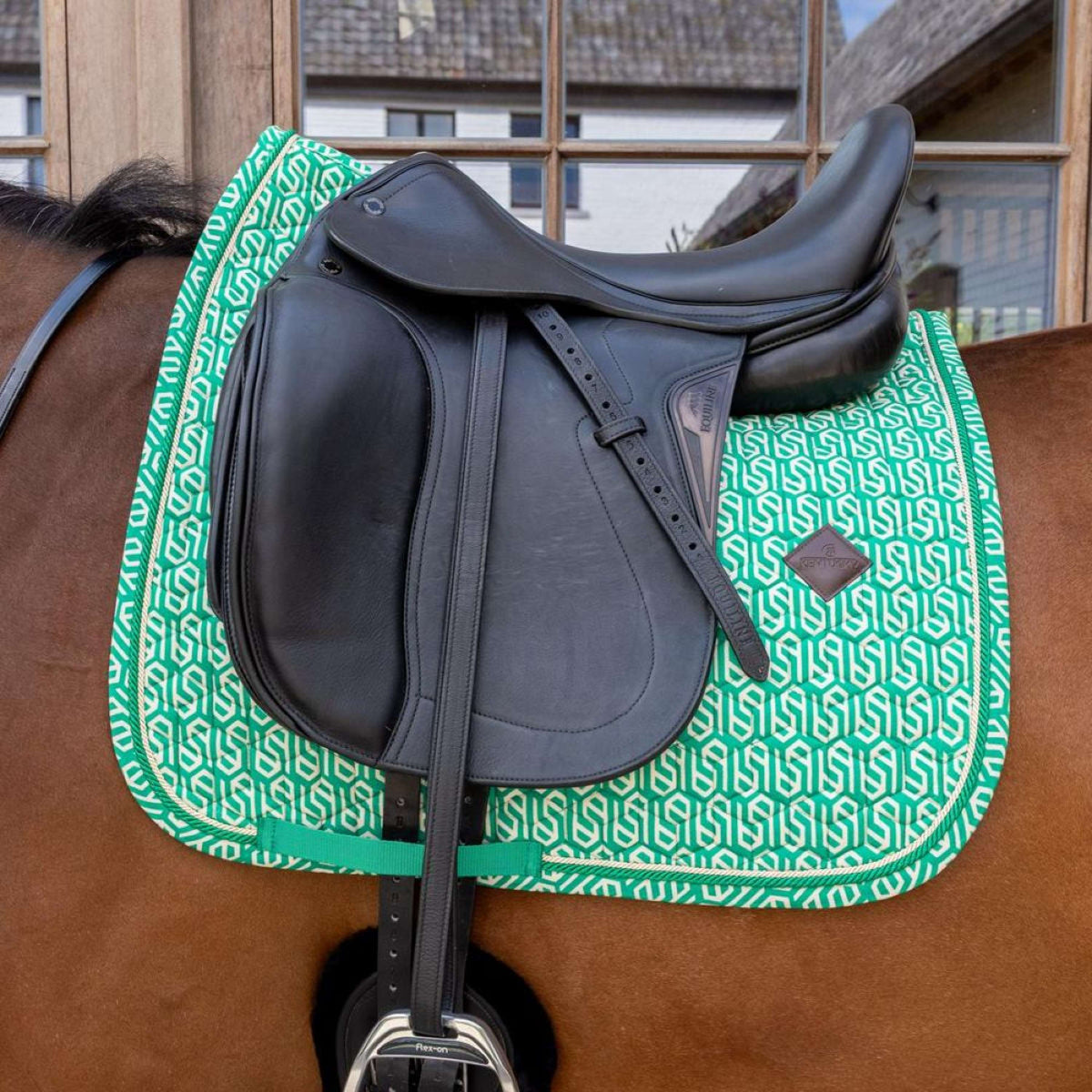 Kentucky Sottosella Velvet Maze Cipher Dressage Bianco/Verde
