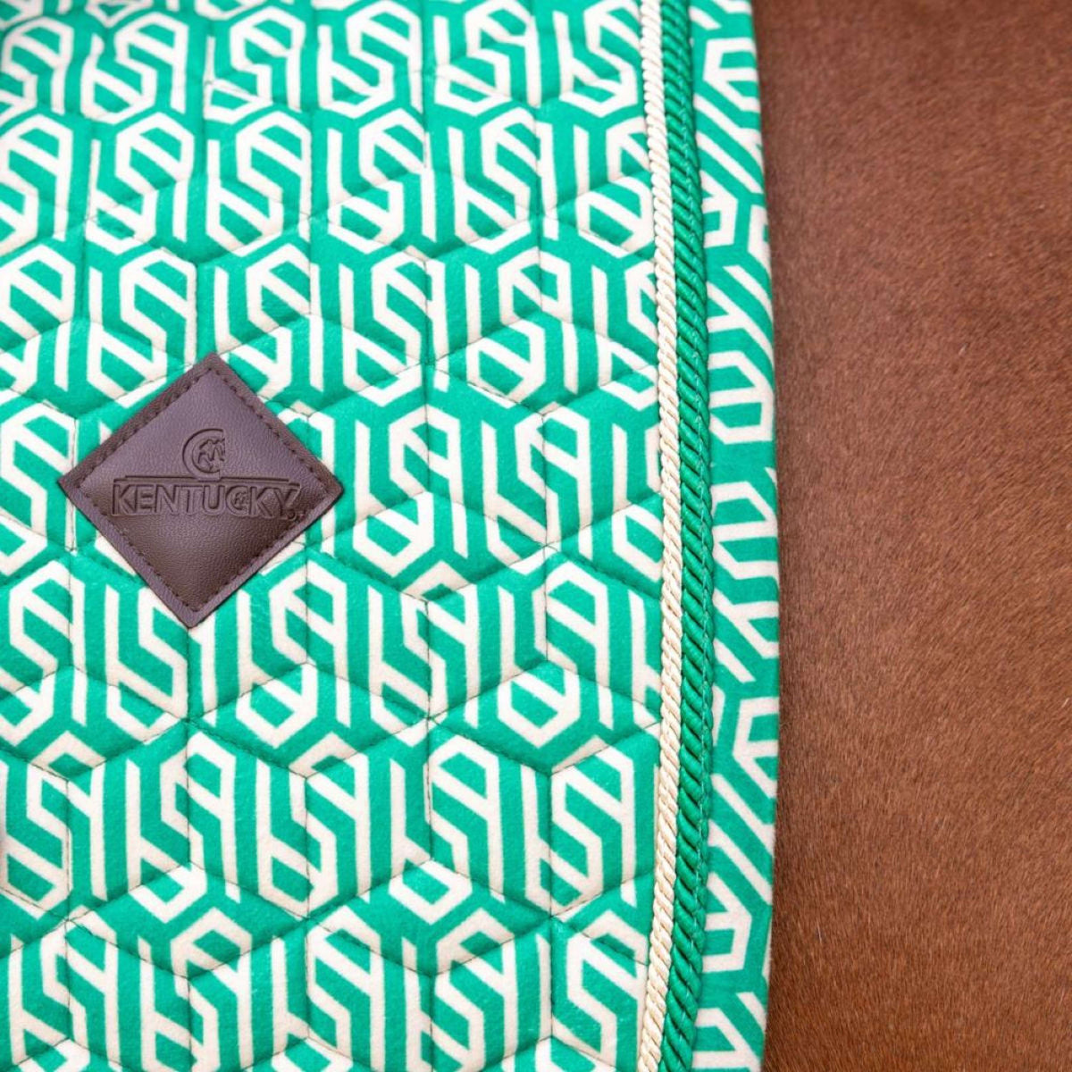 Kentucky Sottosella Velvet Maze Cipher Dressage Bianco/Verde