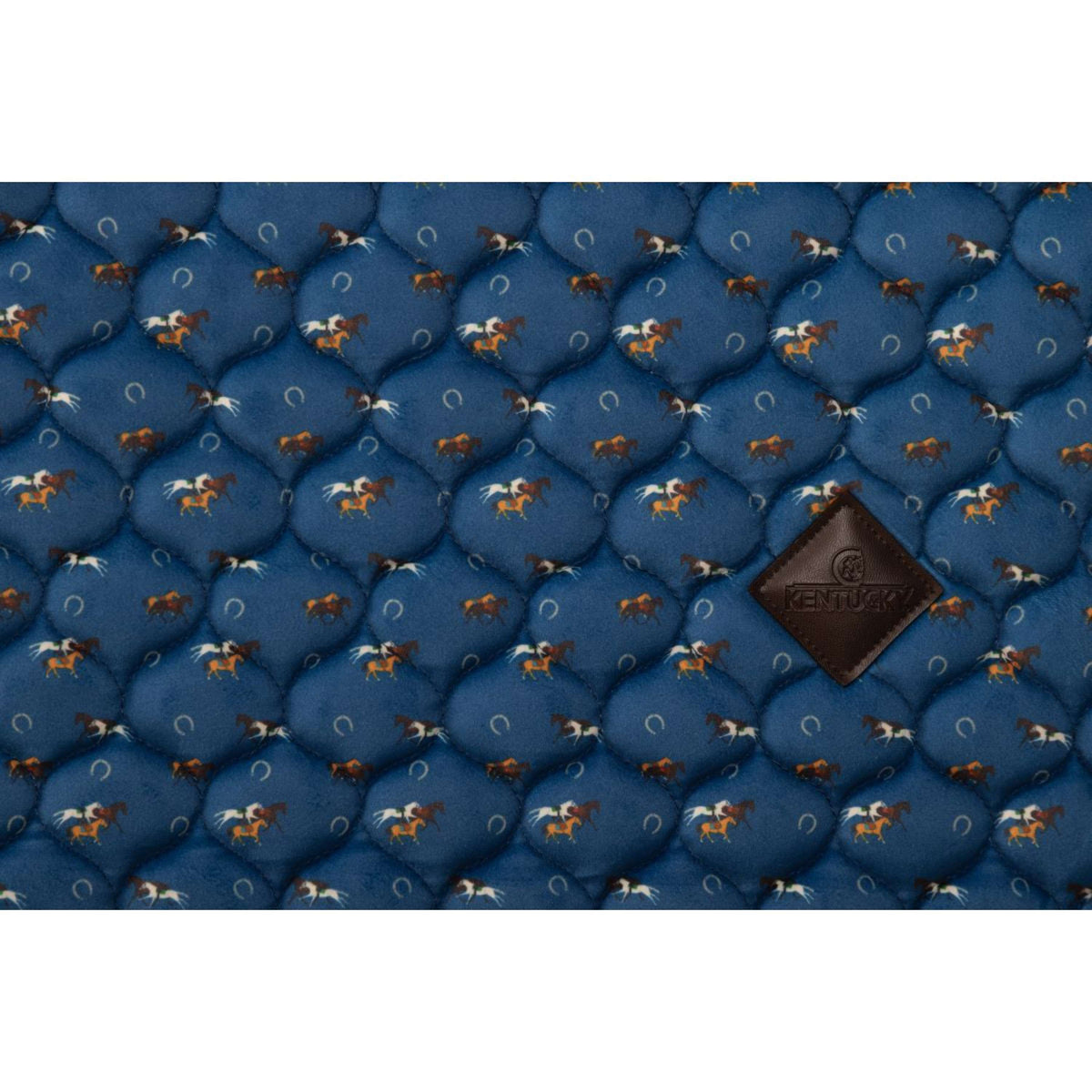 Kentucky Sottosella Velvet Horse Printing Dressage Navy