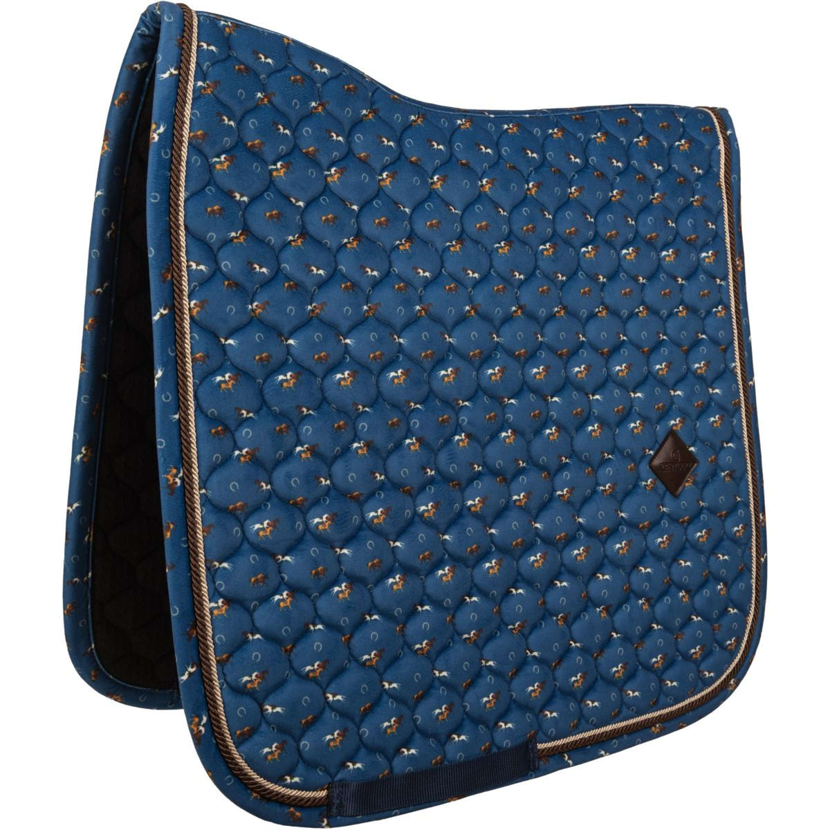 Kentucky Sottosella Velvet Horse Printing Dressage Navy