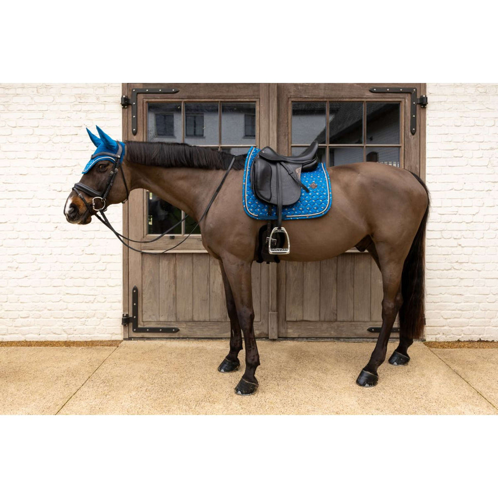 Kentucky Sottosella Velvet Horse Printing Dressage Navy