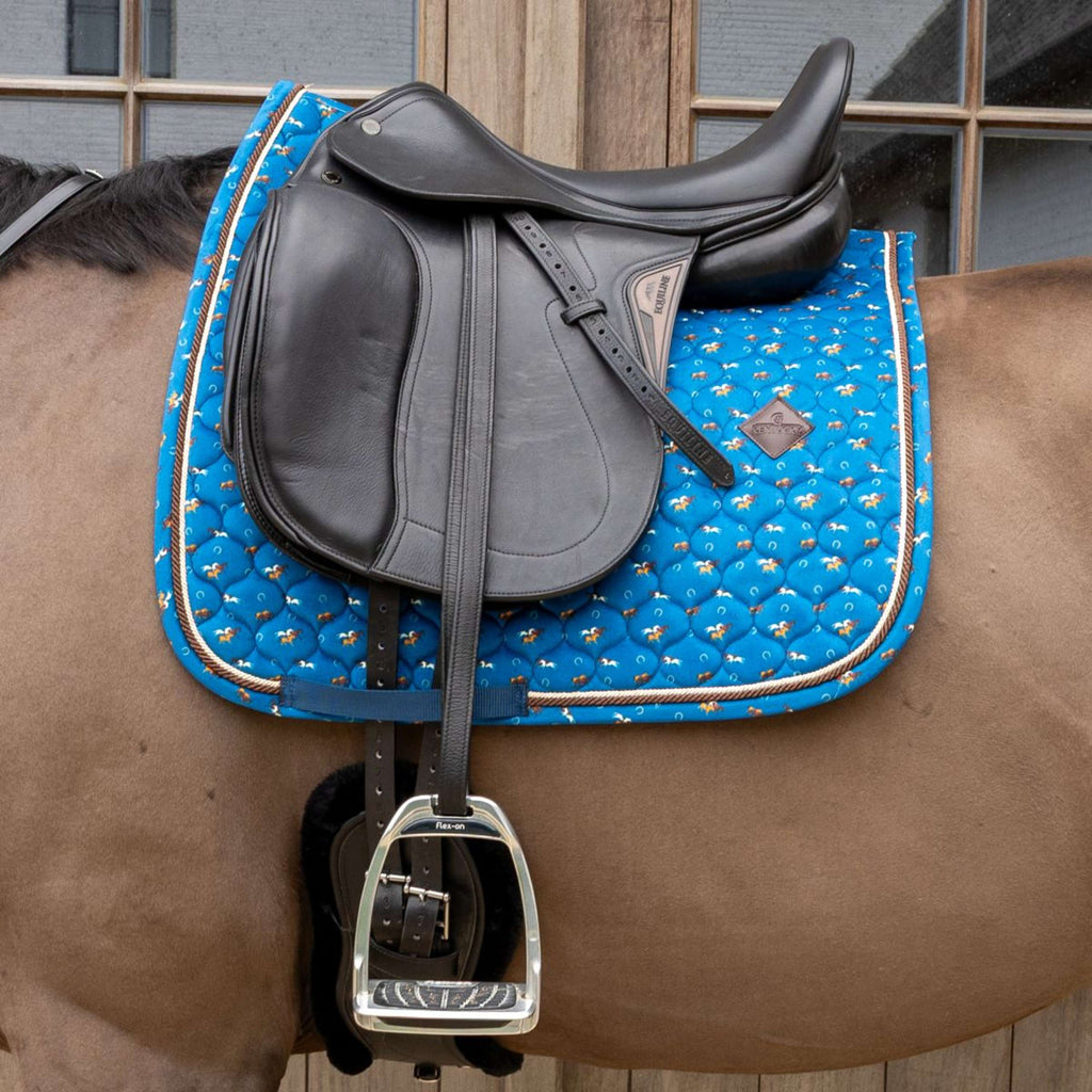 Kentucky Sottosella Velvet Horse Printing Dressage Navy