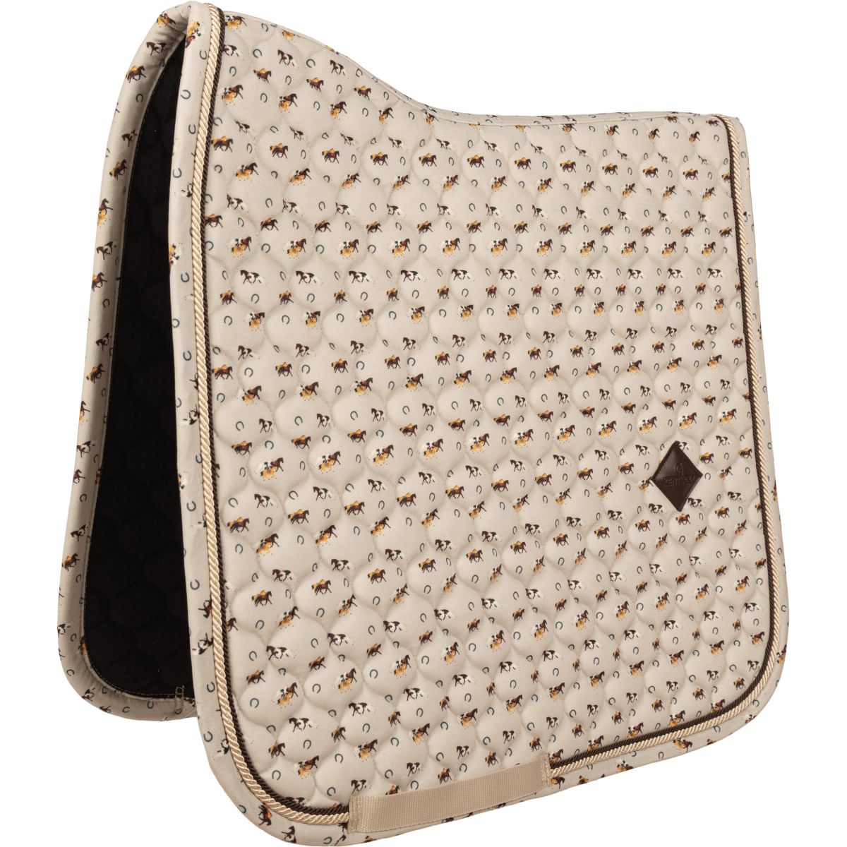 Kentucky Sottosella Velvet Horse Printing Dressage Beige