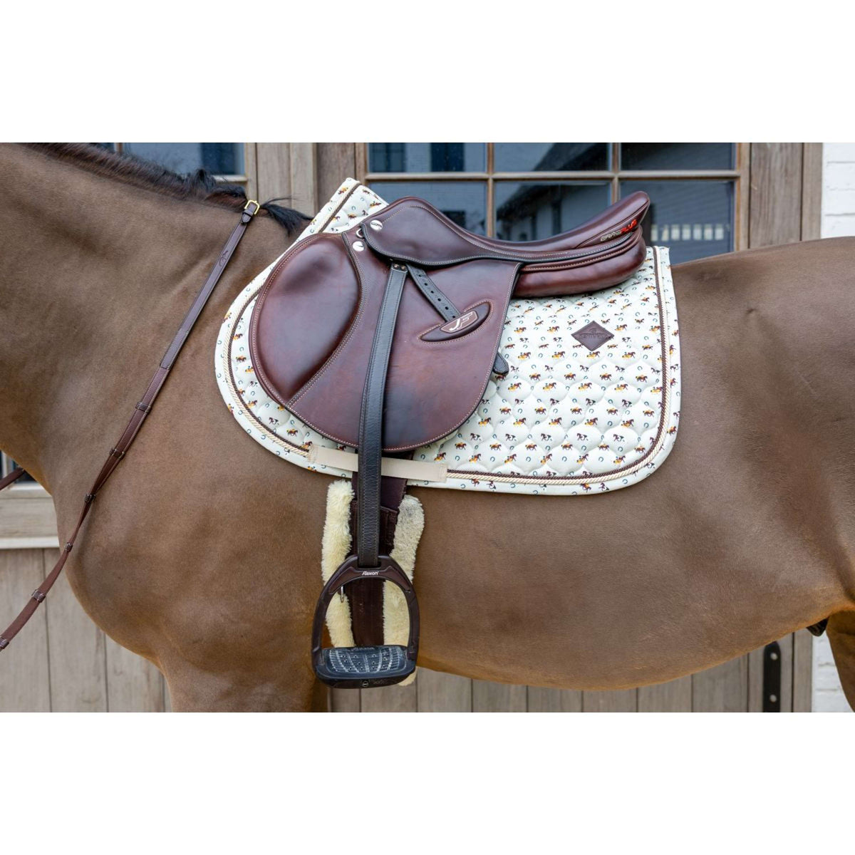 Kentucky Sottosella Velvet Horse Printing Beige