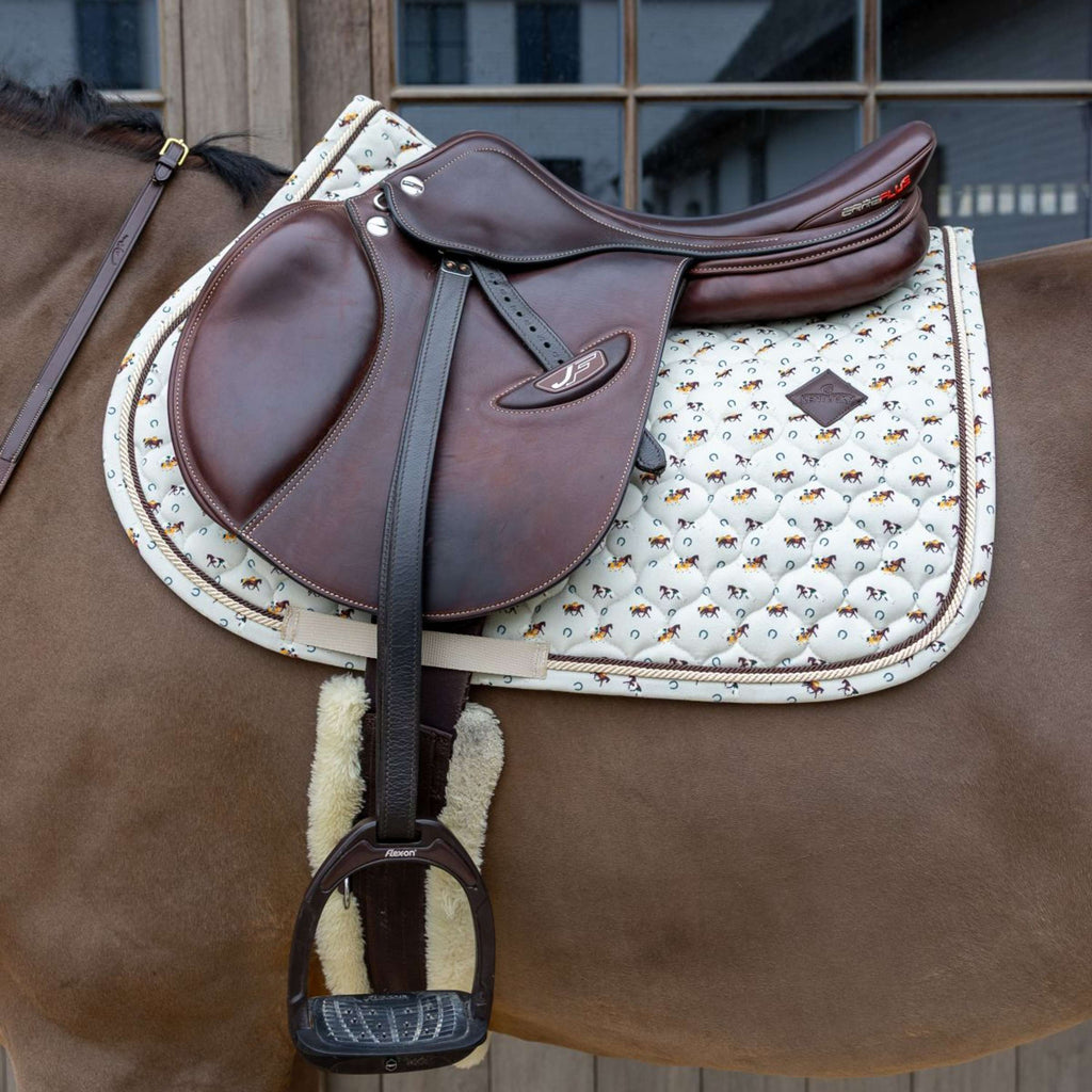 Kentucky Sottosella Velvet Horse Printing Beige