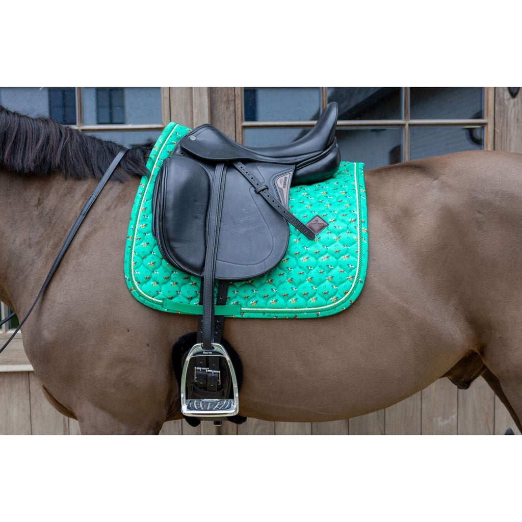 Kentucky Sottosella Velvet Horse Printing Dressage Verde