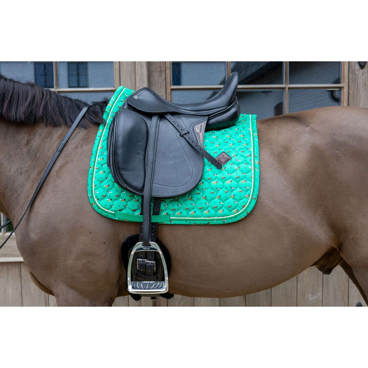 Kentucky Sottosella Velvet Horse Printing Dressage Verde