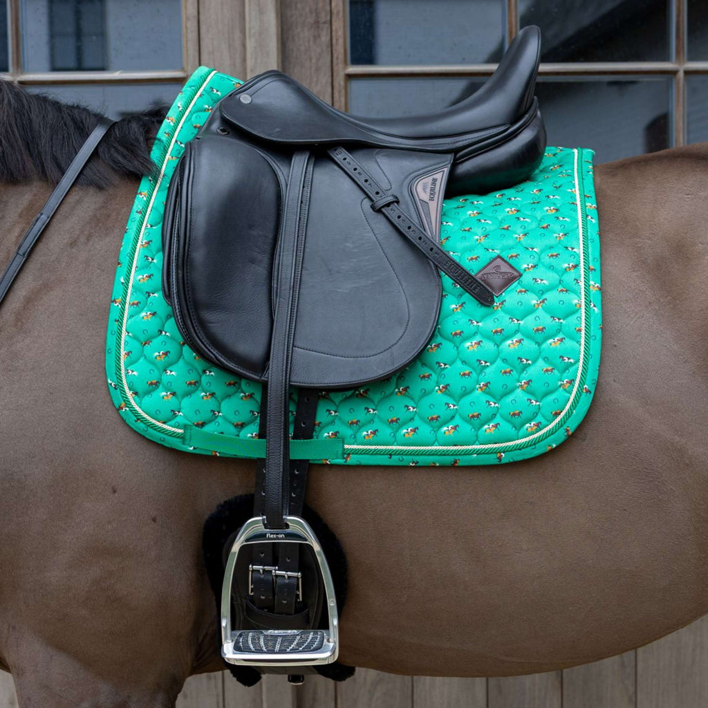 Kentucky Sottosella Velvet Horse Printing Dressage Verde