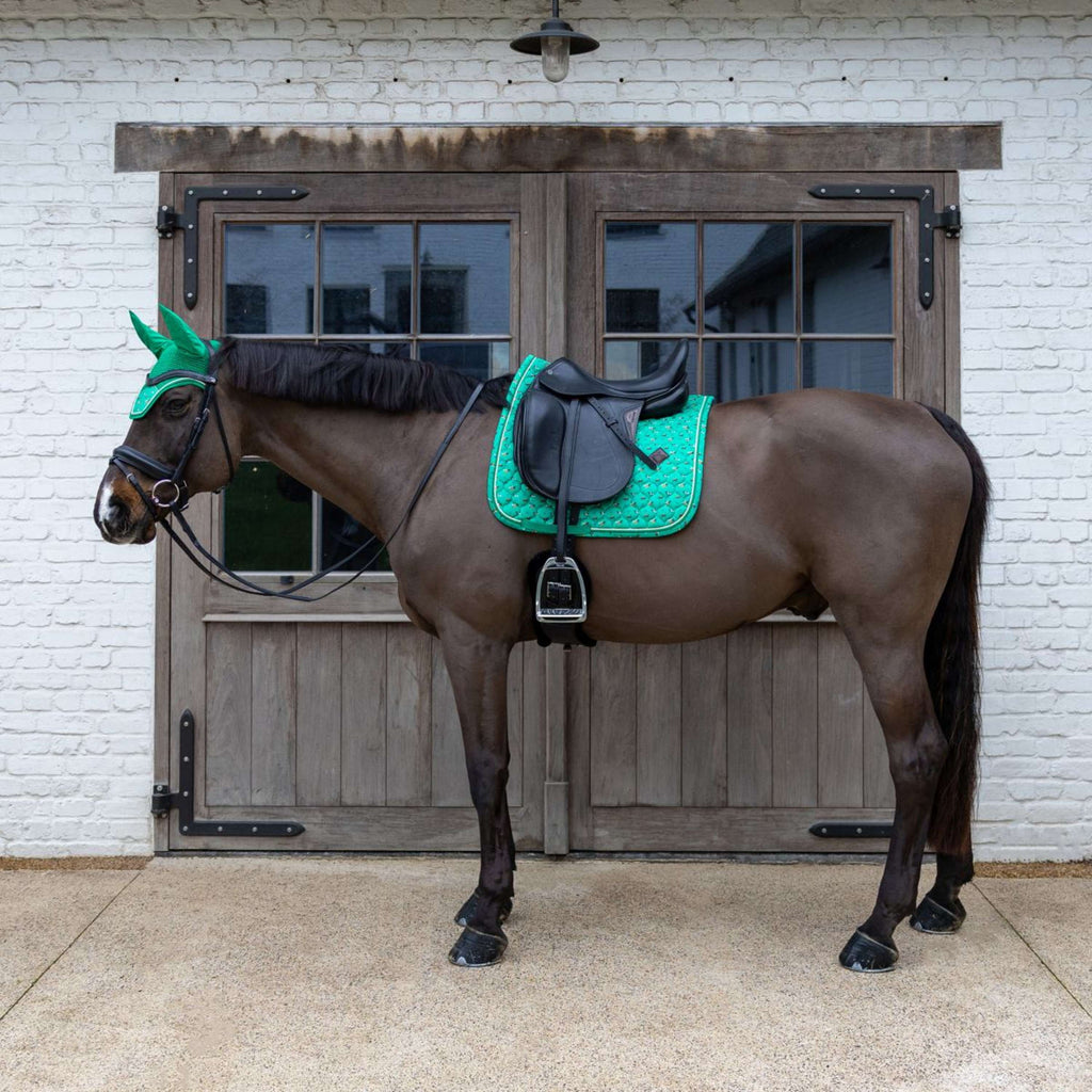 Kentucky Sottosella Velvet Horse Printing Dressage Verde