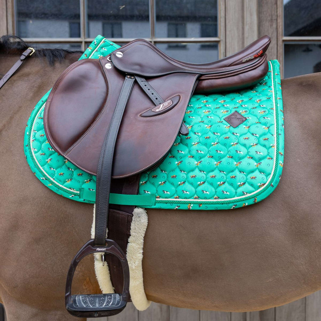 Kentucky Sottosella Velvet Horse Printing saltando Verde