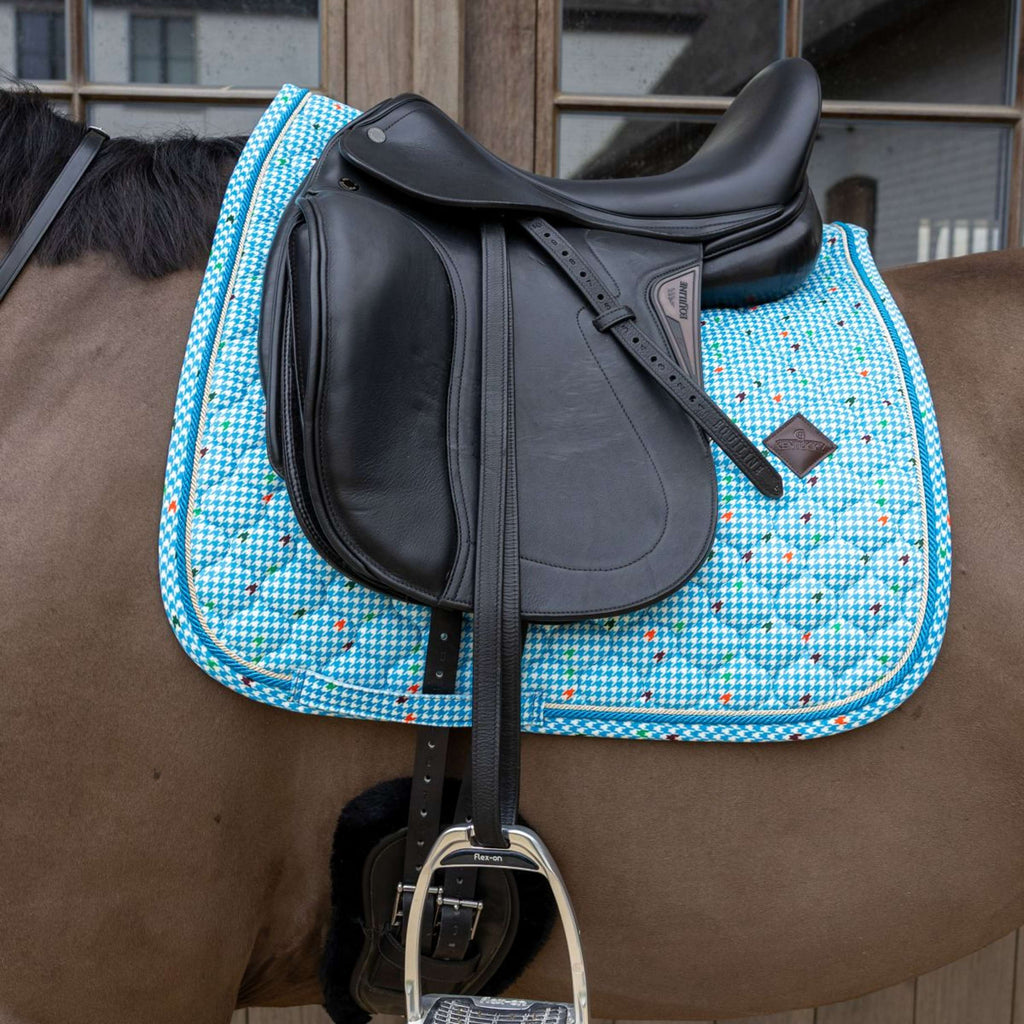 Kentucky Sottosella Velvet Pied De Poule Dressage Navy