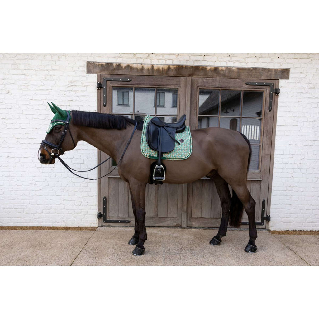 Kentucky Sottosella Velvet Pied De Poule Dressage Verde scuro