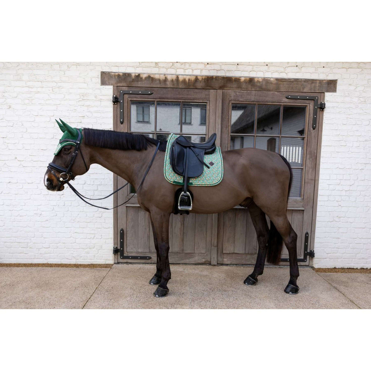 Kentucky Sottosella Velvet Pied De Poule Dressage Verde scuro