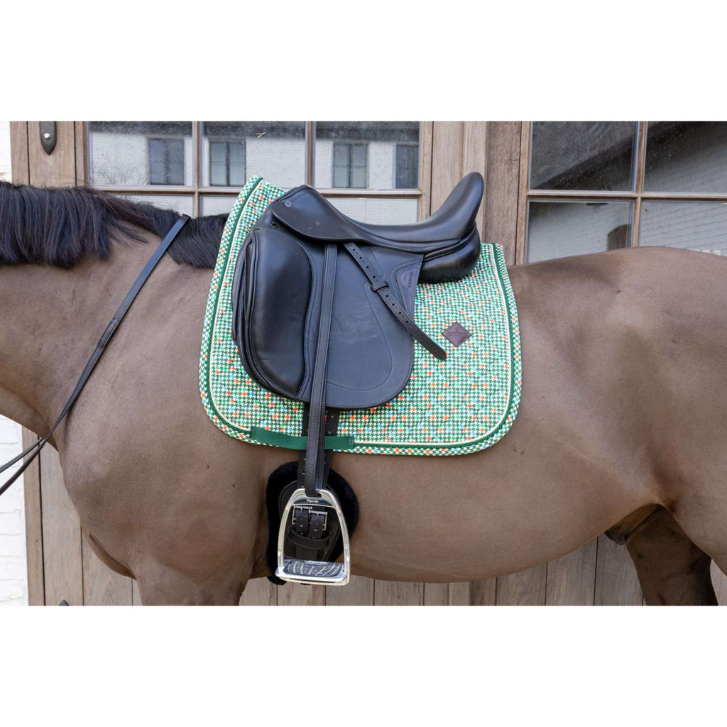 Kentucky Sottosella Velvet Pied De Poule Dressage Verde scuro
