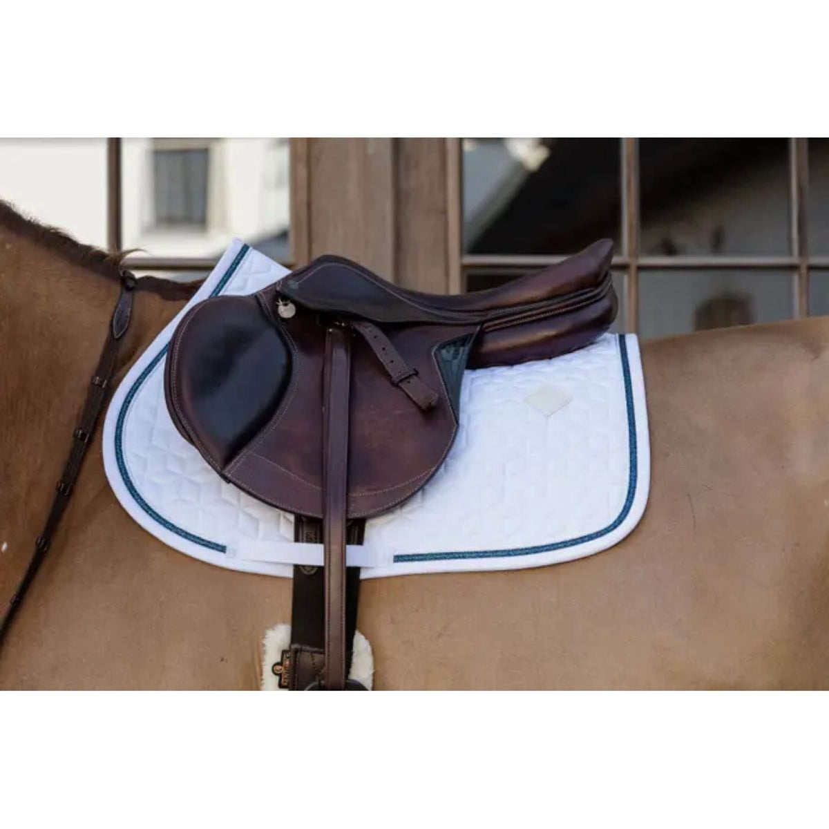 Kentucky Horsewear Sottosella Glitter Rope Springen Bianco/blu marino