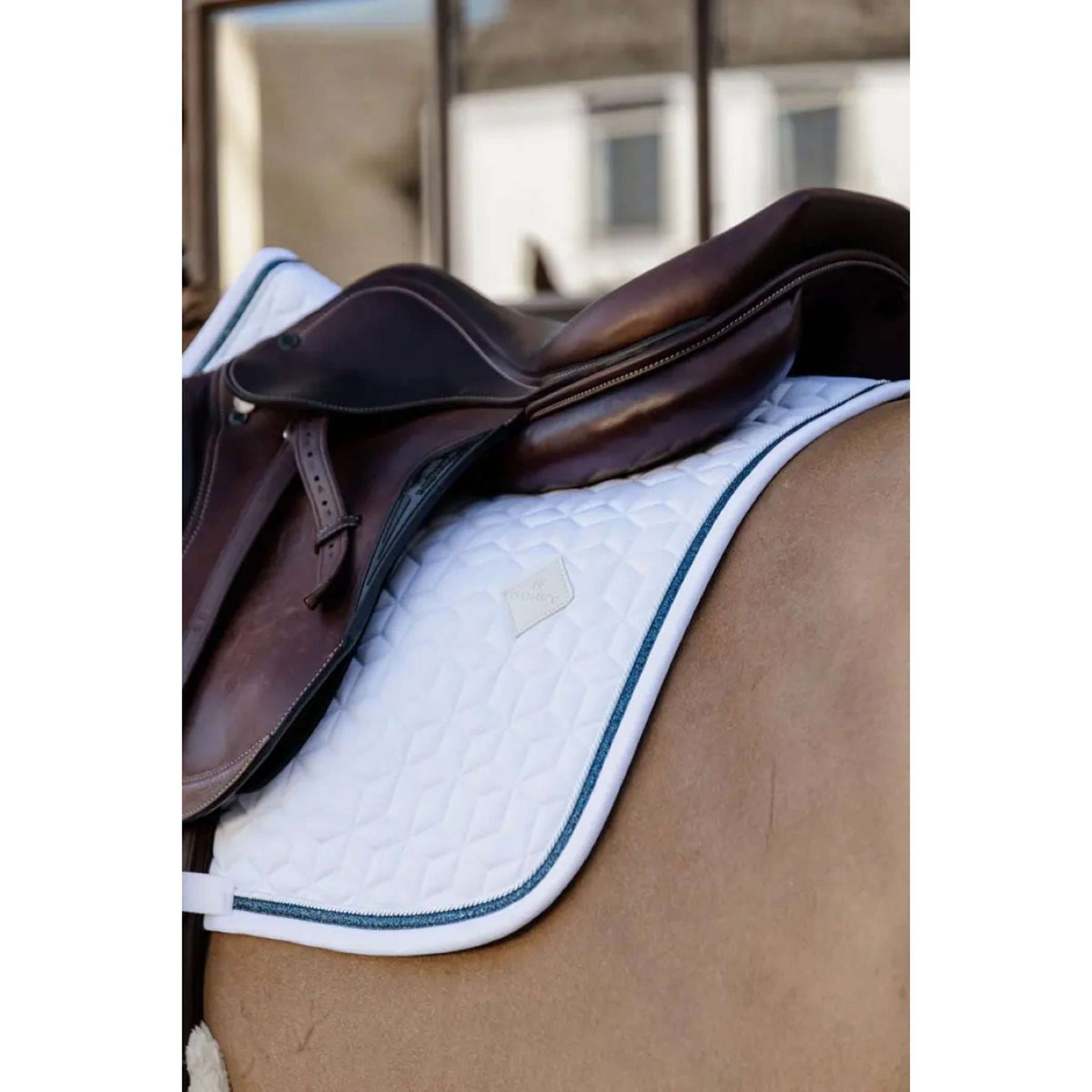 Kentucky Horsewear Sottosella Glitter Rope Springen Bianco/blu marino