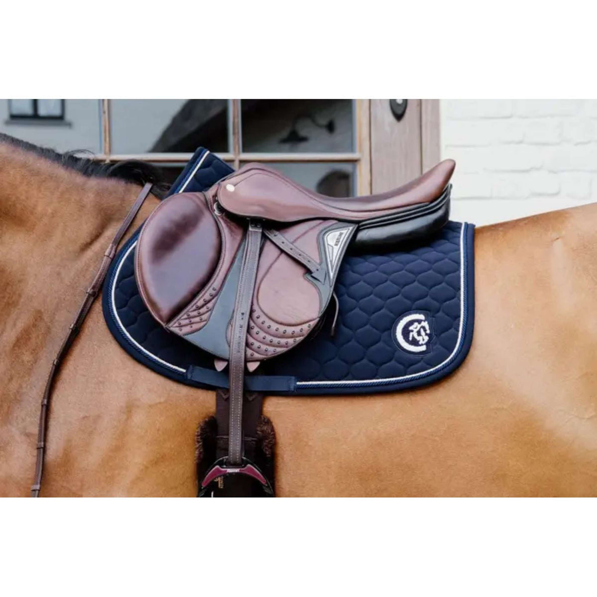 Kentucky Horsewear Sottosella Onion Quilt 3D Logo Springen Navy