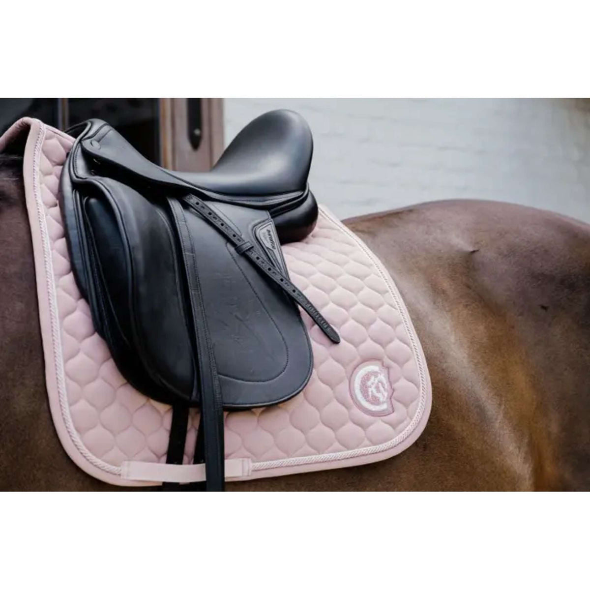 Kentucky Horsewear Sottosella Onion Quilt 3D Logo Rosa antico