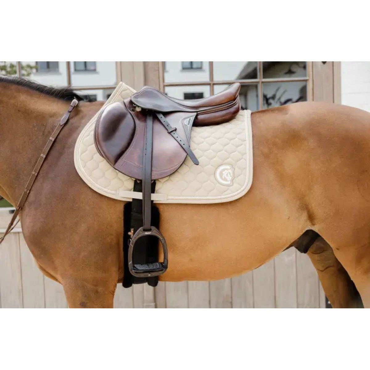 Kentucky Horsewear Sottosella Onion Quilt 3D Logo Springen Beige