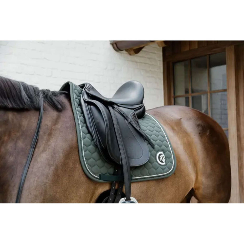 Kentucky Horsewear Sottosella Onion Quilt 3D Logo Dressage Pine Green