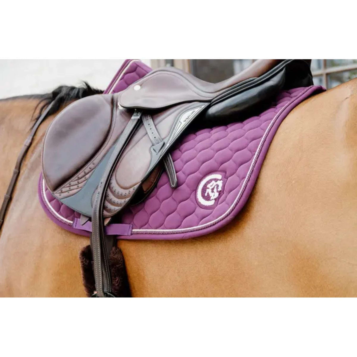 Kentucky Horsewear Sottosella Onion Quilt 3D Logo Springen Viola