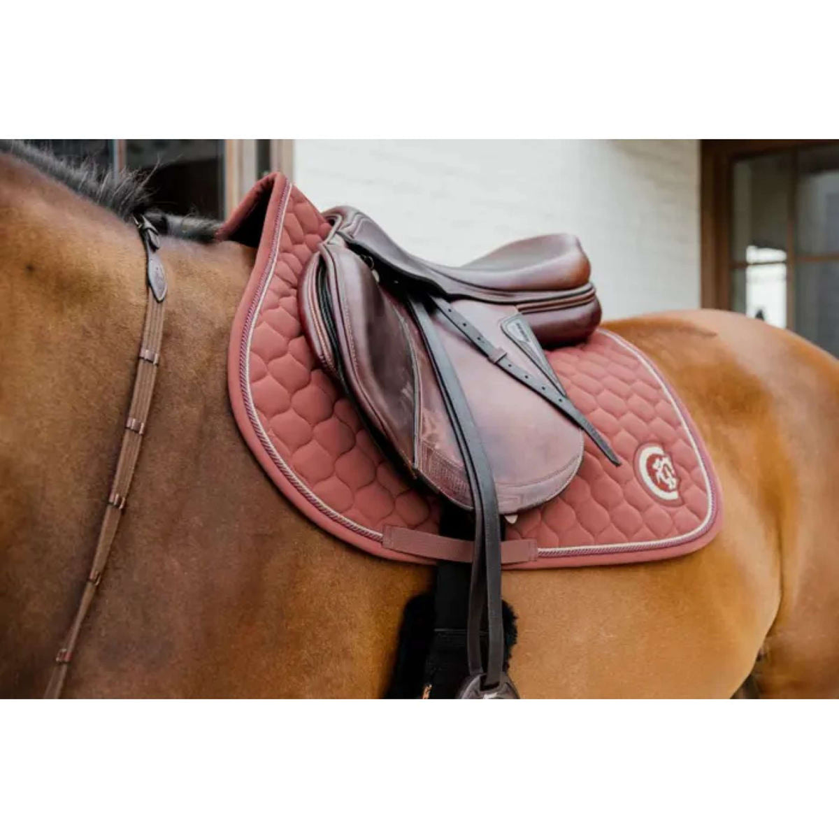 Kentucky Horsewear Sottosella Onion Quilt 3D Logo Springen Fucsia