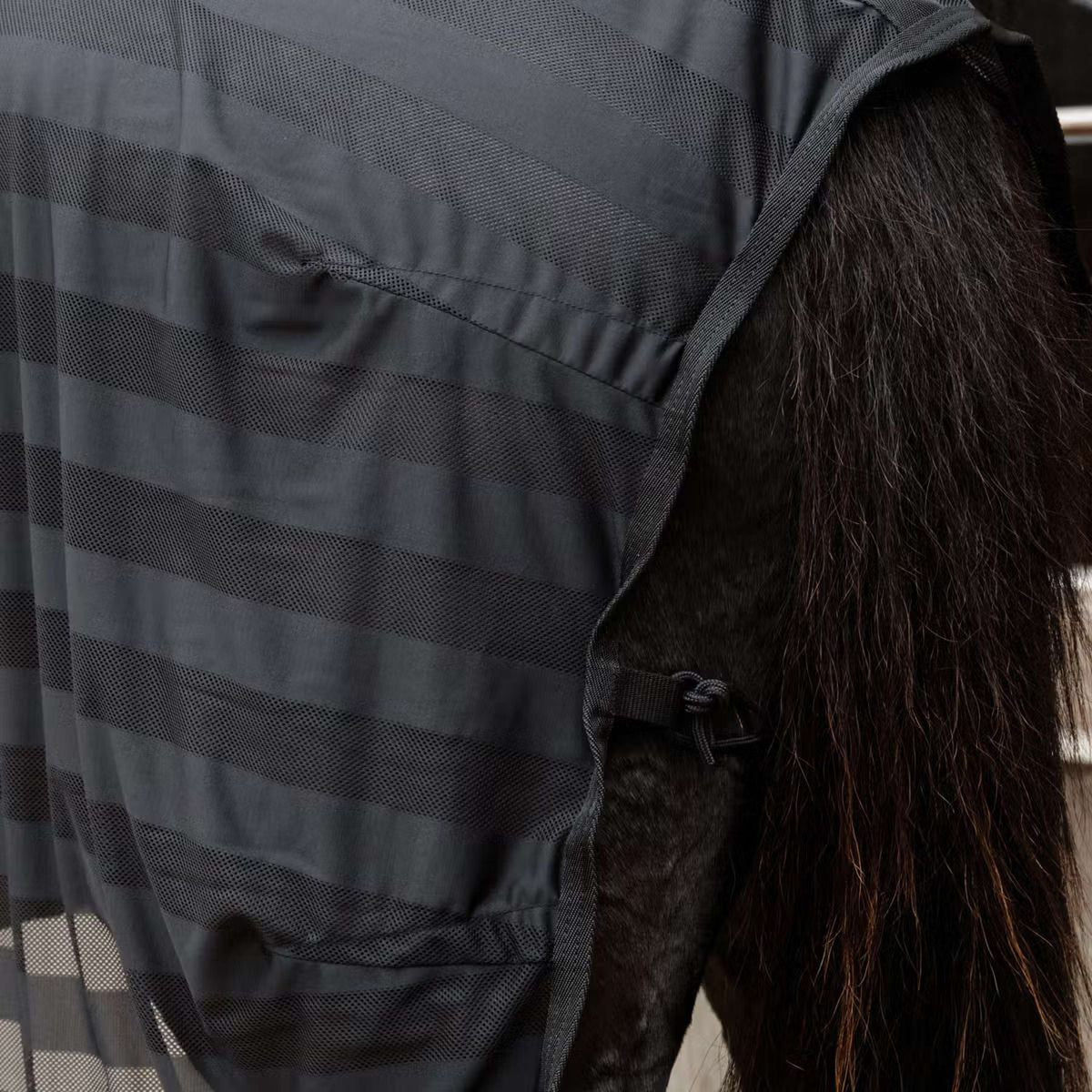Kentucky Horsewear Coperta Antimosche Light Striped Mesh Nero