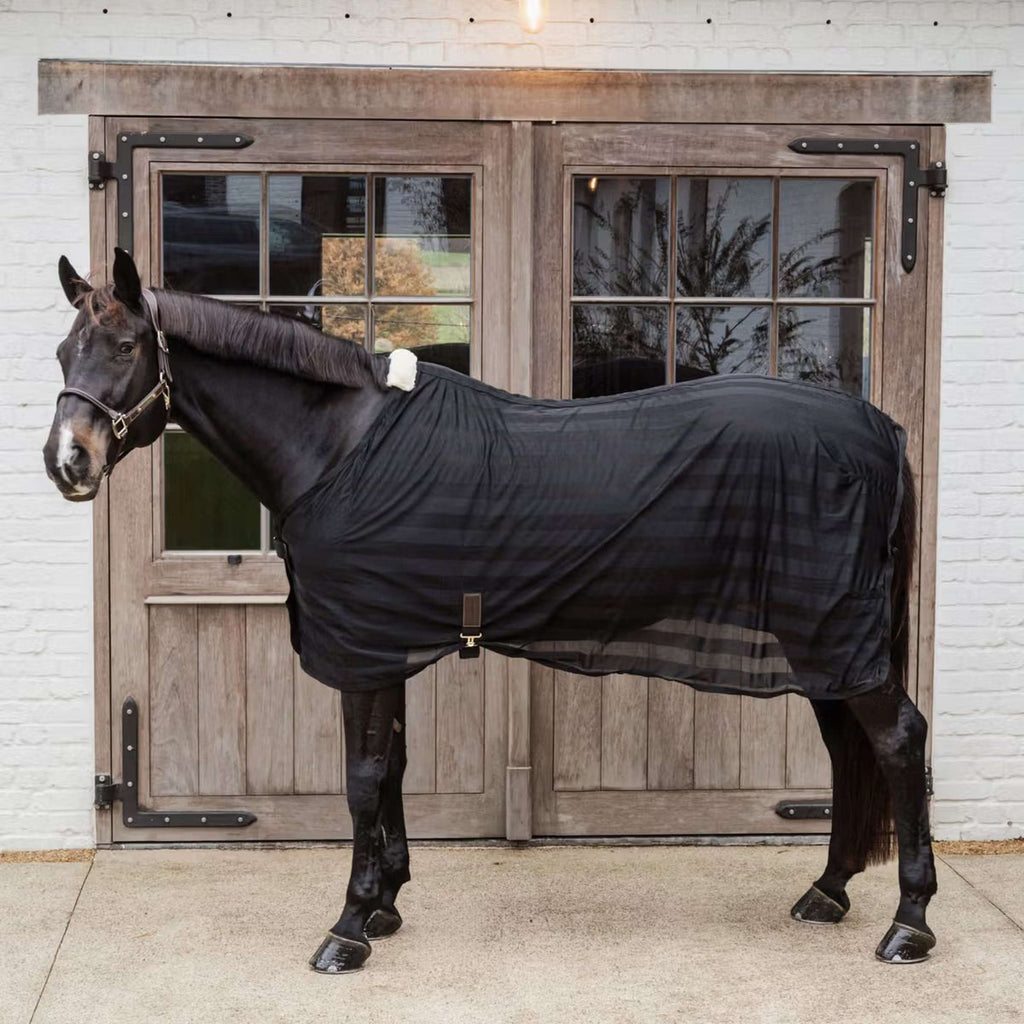 Kentucky Horsewear Coperta Antimosche Light Striped Mesh Nero