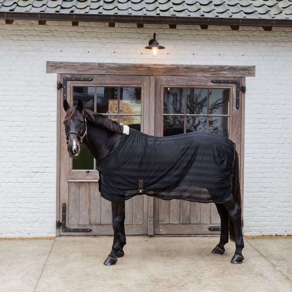 Kentucky Horsewear Coperta Antimosche Light Striped Mesh Nero
