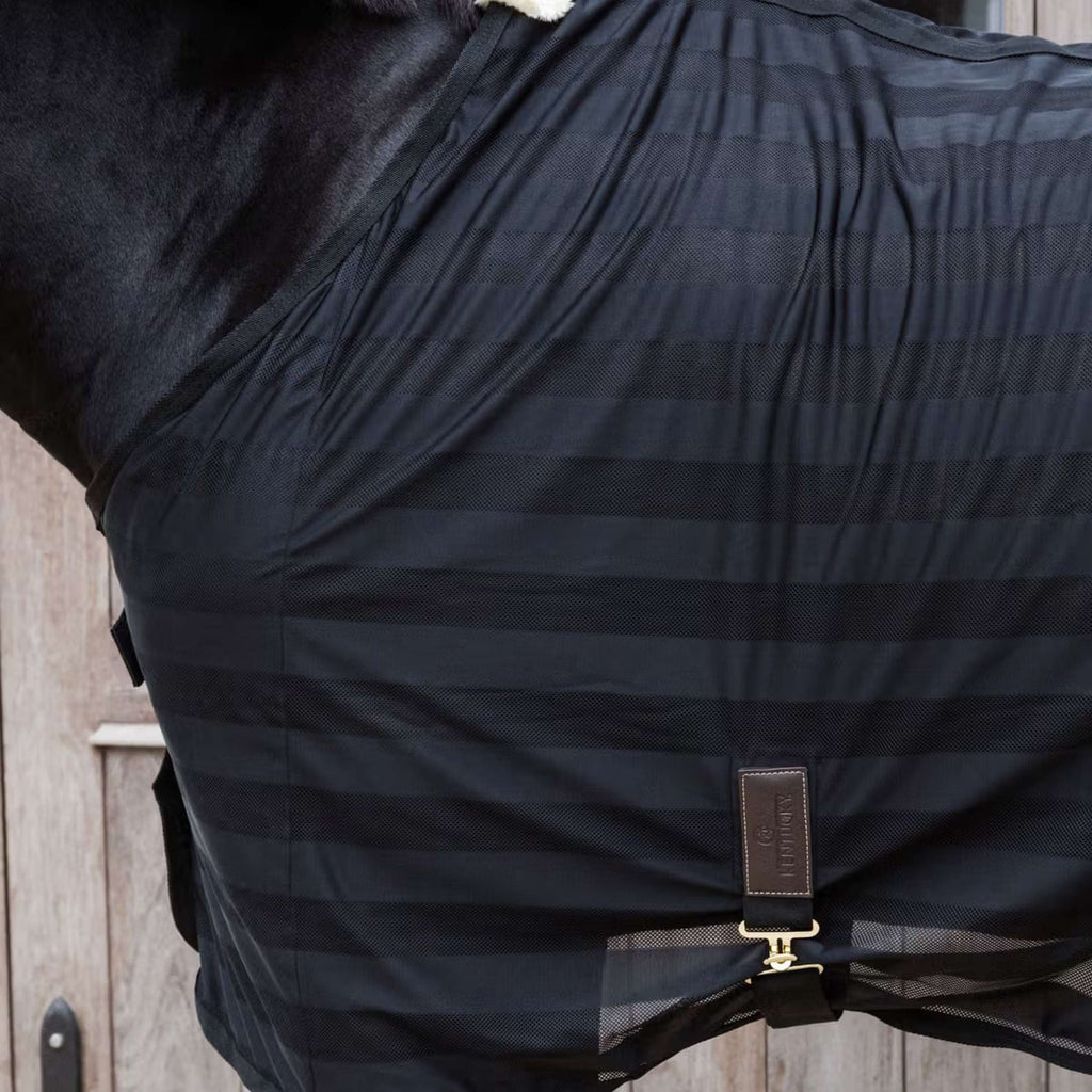 Kentucky Horsewear Coperta Antimosche Light Striped Mesh Nero